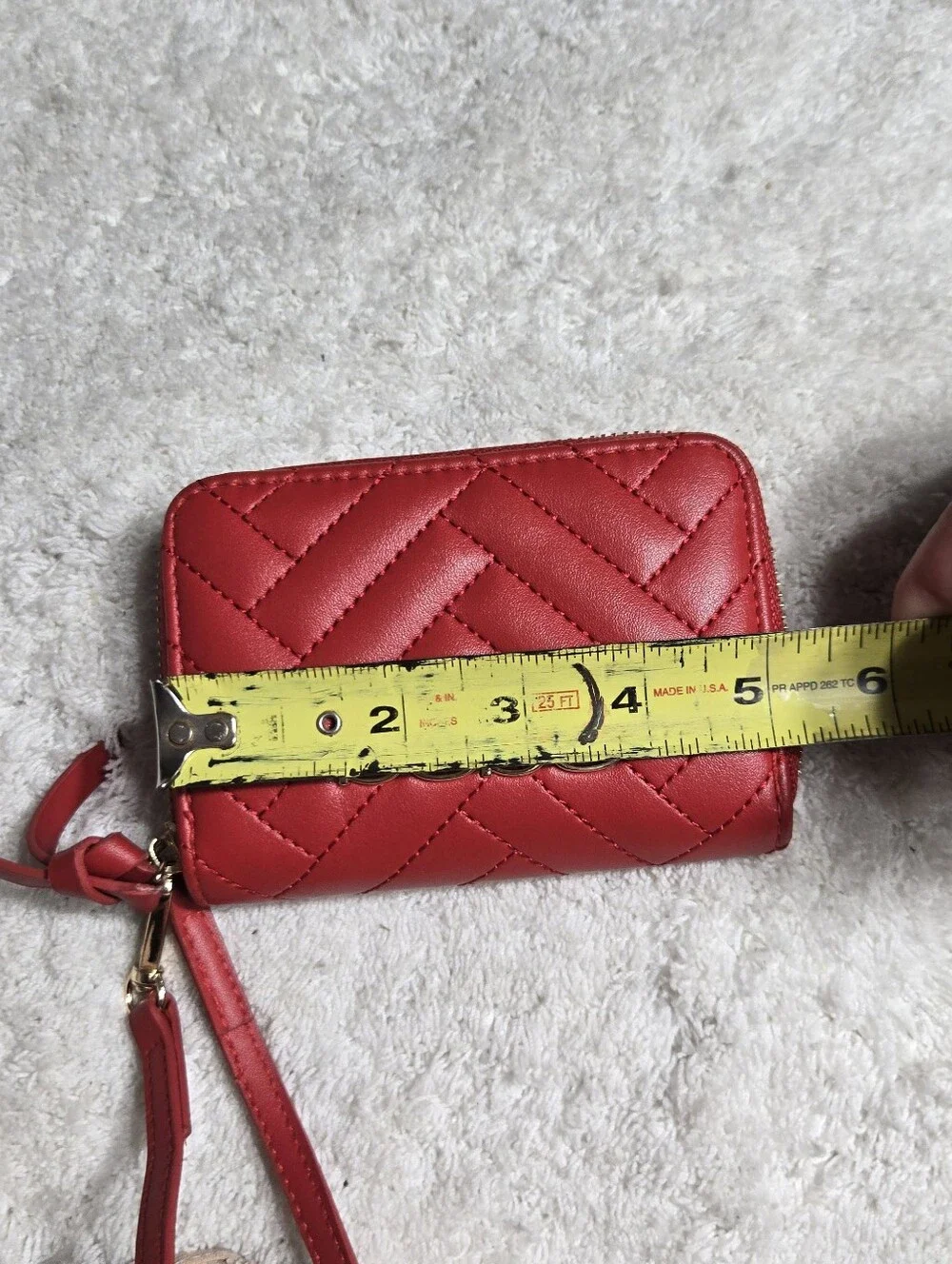 Bebe Red Quilted Wristlet Wallet Like New